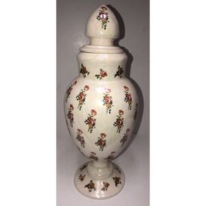 Vintage McNees #105 Lorena Williams‎ Covered Vase Rose Flower Porcelain 14.5"